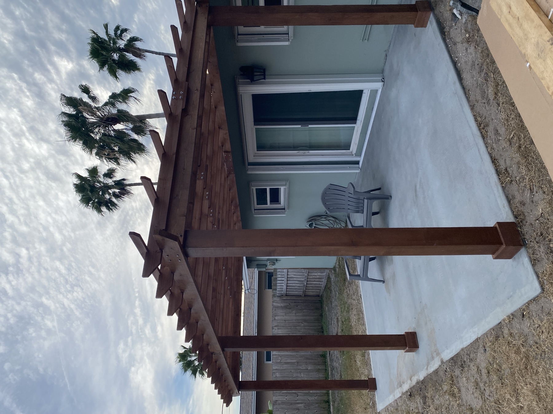 Finished pergola and outdoor living space